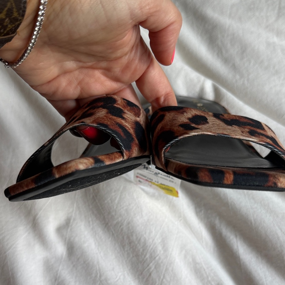 Nine West Brown Leopard Print Sandals - Picture 2 of 5